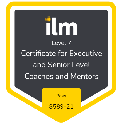 Badge confirming ILM Level 7 Certificate in Effective Executive Coaching & Mentoring